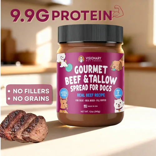 Miniatura 2 de Visionary Pet Foods Carne de res para untar – Premio saludable para perros – Alternativa a la mantequilla de maní para perros, sin xilitol, sin