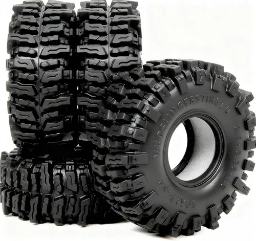 HOBBYSOUL Neumáticos 1.0 64 * 25mm 1.0 Neumáticos para Barro Lanzadores de Lodo Super Blandos y Adhesivos 1.0 Neumáticos Crawler para RC 1/18 TRX4M