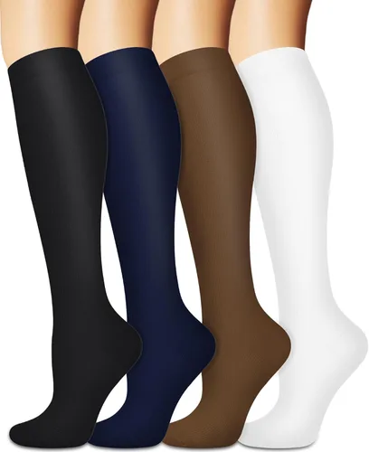 Miniatura 25 de Calcetines de compresión para mujeres y hombres circulación (3 pares) son el mejor apoyo para correr, atletismo, ciclismo, senderismo 01 Negro