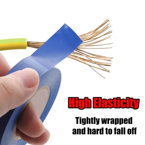 Miniatura 4 de 2 rollos de cinta eléctrica de color azul – Cinta eléctrica de aislamiento impermeable y resistente al calor para cableado, automoción, reparación