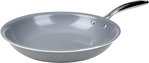 Miniatura 11 de Goodful Sartén antiadherente de cerámica de 11 pulgadas, ollas y sartenes aptas para lavavajillas, mango de acero inoxidable de agarre cómodo, Crema