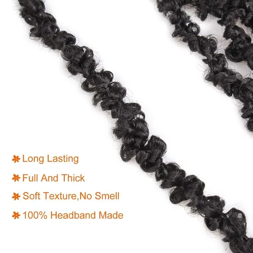 Miniatura 61 de ZRQ Butterfly Locs Cabello de Ganchillo Corto 6 Paquetes Negro Cabello Bob de Ganchillo 8 Pulgadas Locs Sintéticos Desordenados Desgastados Trenzas