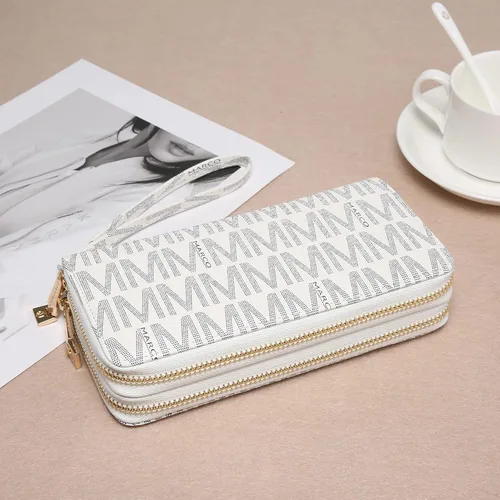 Miniatura 4 de MKP COLLECTION Cartera de moda con doble cremallera alrededor de Jean Denim Long Monedero para tarjetas de crédito Bifold Ladies Cluth Correa