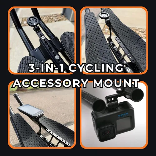 Miniatura 2 de TRIRIG Polymount 3 en 1 Aero Bars Out Front Bike Computer Mount BTA Soporte y elevador con abrazadera de cámara de acción - Compatible con soporte