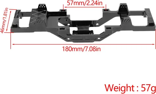 Miniatura 3 de Marco de chasis de metal completo para FMS 1/24 Power Wagon FCX24 RC Crawler modelo de coche pieza de actualización (negro)