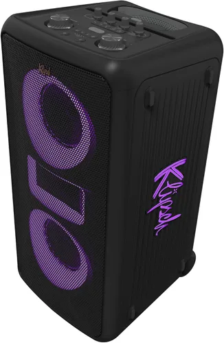 Klipsch Miami Music City Party Speaker - Woofers duales de 5.25 pulgadas, cinco ajustes de espectáculo de luz, duración de la batería de 18 horas,