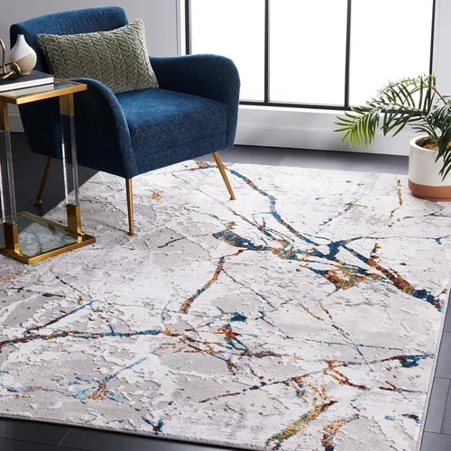 Miniatura 22 de SAFAVIEH Amelia Collection - Alfombra decorativa de 2 x 4 pies, gris y negro, diseño abstracto moderno, no desprende pelusa y de fácil cuidado