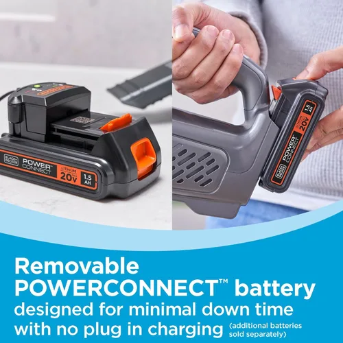 Miniatura 3 de BLACK+DECKER 20V MAX POWERCONNECT Aspiradora de mano, inalámbrica, batería no incluida, solo herramienta desnuda (BCHV001B)