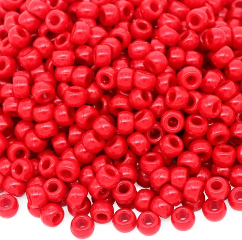 Miniatura 8 de 1000Pcs Cuentas de Pony 9mm Verde Plástico Barril Cuentas de Pony para Collar, Cuentas de Pelo para Trenzas, Cadena de Llavero, Fabricación