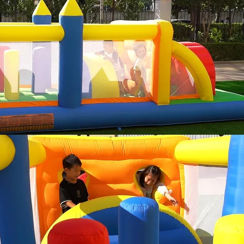 Miniatura 3 de HuaKastro Casa inflable extendida de 20.5 pies de largo para carreras de obstáculos para niños, fiesta de Pascua, con varios obstáculos: túnel