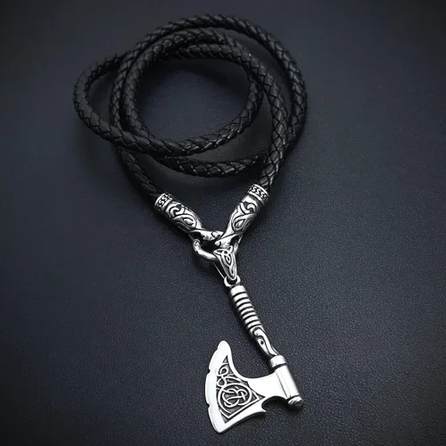 Miniatura 4 de BAVIPOWER Viking Fenrir - Collar de cadena de cabeza de lobo para hombres y mujeres, de acero inoxidable 316L, collar escandinavo nórdico auténtico