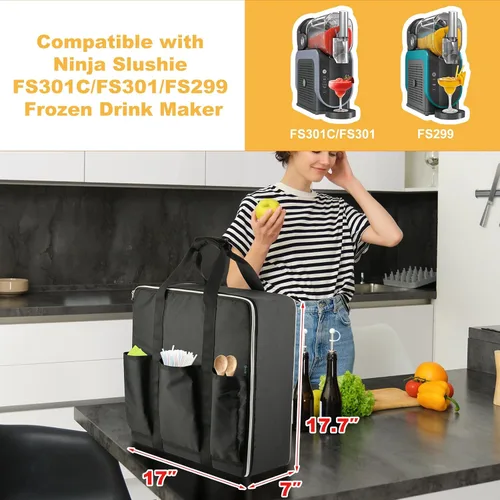 Miniatura 3 de Beautyflier Bolsa de transporte de viaje para Ninja SLUSHi Slushie Machine FS299/FS301/FS301C, funda de viaje portátil para fabricante de bebidas
