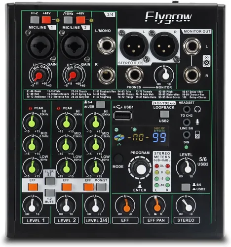 Miniatura 10 de Mezclador de audio de 4 canales, mini consola portátil de placa de sonido con interfaz de audio USB de 48 V Phantom Power Bluetooth USB MP3 DJ Mixer