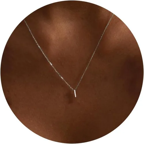 Miniatura 38 de Collares con iniciales para mujer, delicado collar de letra plateada con nombre personalizado con monograma, collar simple y lindo con inicial