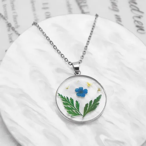 Miniatura 132 de Pressed Flower Necklace Gift for Women Personalized Handmade Necklaces Birth Flower Necklace