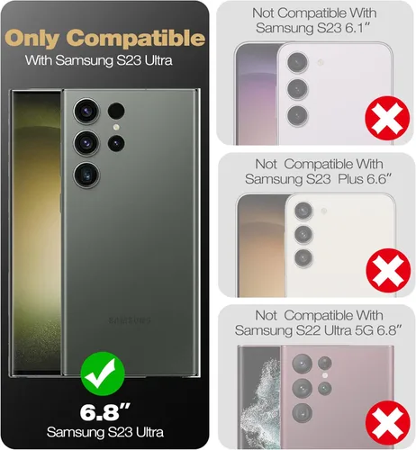 Miniatura 2 de Dexnor Funda de cuerpo completo para Samsung Galaxy S23 Ultra 5G/6.8 pulgadas, marco frontal extra, protección de grado militar, protector