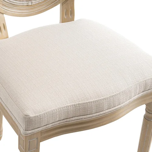 Miniatura 5 de chairus Juego de 2 Sillas de Comedor Estilo Granja Sillas de Comedor de Casa de Campo Francés Sillas Tapizadas de Tela Vintage con Respaldo Redondo