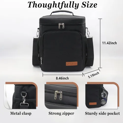 Miniatura 3 de TuErcao Bolsa térmica aislada 6/24 latas plegable a prueba de fugas con lados blandos para el auto, hielera portátil plegable pequeña para playa