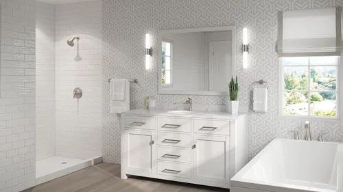 Miniatura 2 de Pfister Weller LG42WR0K - Grifo de lavabo de baño de una sola manija, instalación de 1 agujero o 3 agujeros, acabado de níquel cepillado con drenaje