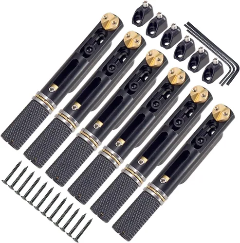 Miniatura 3 de Puente de guitarra sin cabeza de metal con tuerca y llave, puente fijo para guitarra, puente individual para guitarra eléctrica sin cabeza, puente