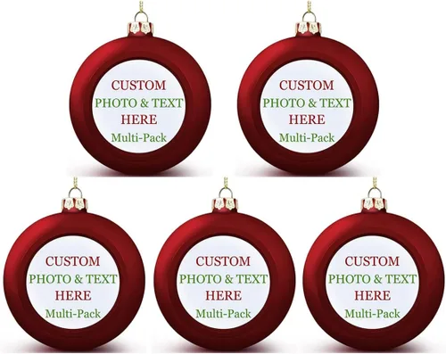 Miniatura 27 de Adornos de Navidad personalizados, texto fotográfico, haz tu propio adorno de cerámica de porcelana, regalo de recuerdos para decoración de Navidad