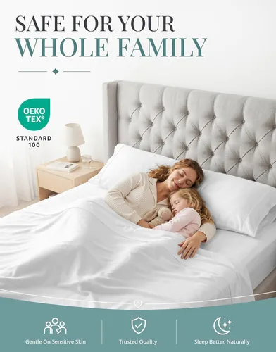 Miniatura 7 de LANE LINEN - Sábanas tamaño Split King para cama ajustable, 450 hilos, 100% algodón, 2 sábanas bajeras individuales XL, con bolsillo profundo