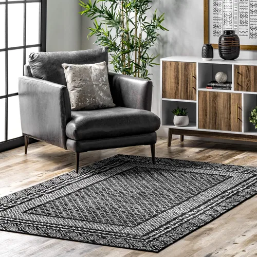 Miniatura 10 de nuLOOM Arabella Alfombra contemporánea con bordes, 4 x 6 pies, gris claro Arabella Gris Claro