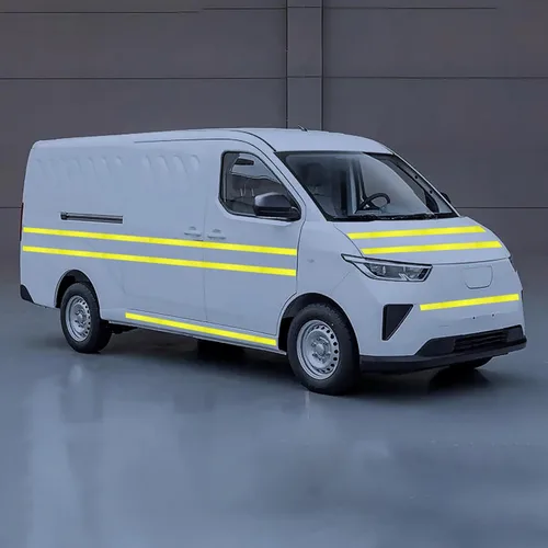 Miniatura 6 de Cinta Reflectante Amarilla Fluorescente para Exteriores Impermeable de 3 Pulgadas de Ancho para Automóviles, Pegatinas Adhesivas de Seguridad