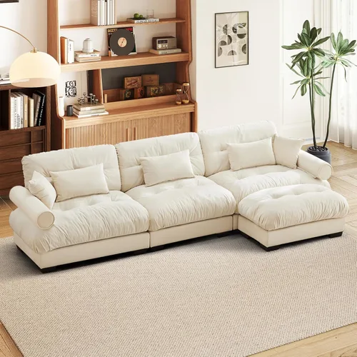 Miniatura 51 de SoarFlash Moderno sofá reclinable de terciopelo para sala de estar, sofá biplaza para apartamento, sofá de almacenamiento con marco de madera Azul