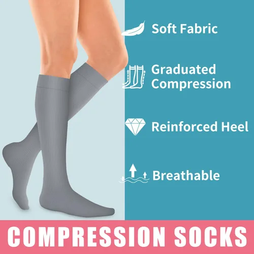 Miniatura 41 de Calcetines de compresión para mujeres y hombres (3 pares) – El mejor apoyo para enfermeras, correr, senderismo, recuperación y calcetines de vuelo