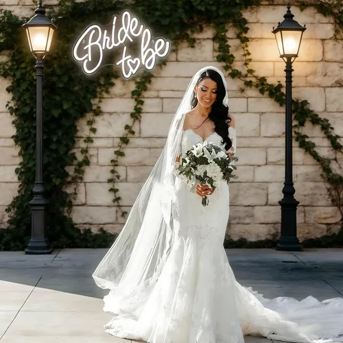 Miniatura 4 de Letrero de neón para futura novia, luces de neón LED blancas USB, luces de neón para boda, luces para despedida de soltera, compromiso, fiesta