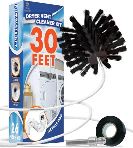 Miniatura 9 de El kit profesional de limpieza de ventilación de secadora (40 pies) innovador removedor de pelusa reutilizable de nailon fuerte Cepillo flexible