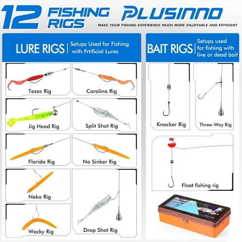 Miniatura 4 de PLUSINNO 353/404 piezas de señuelos de pesca, caja de aparejos de pesca mejorada con aparejos incluidos, crankbaits, anzuelos, pesos, otros