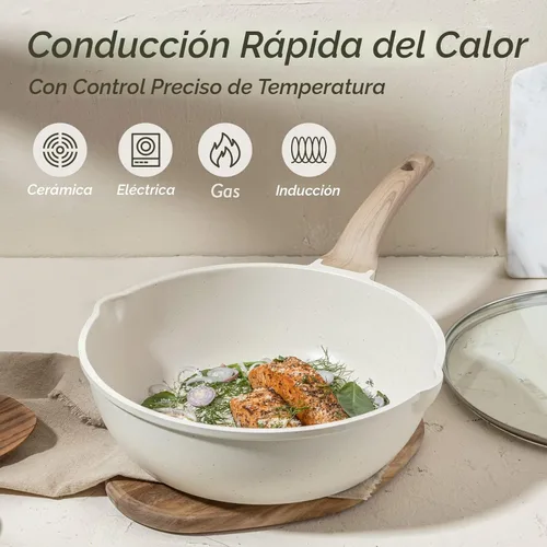 Miniatura 7 de CAROTE Juego de ollas y sartenes antiadherentes, juego de utensilios de cocina, juego de cocina antiadherente, utensilios de cocina de inducción