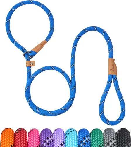 Correa deslizante de 5 pies para perro, correa de cuerda resistente para perros pequeños, medianos y grandes, correa de entrenamiento sin tirones