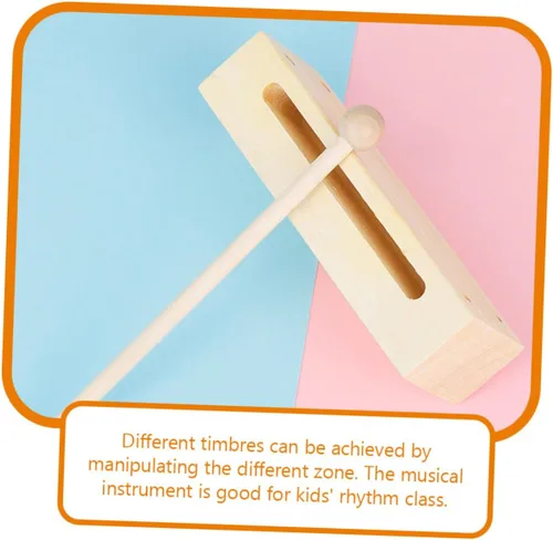 Miniatura 9 de 2 juegos de instrumentos de percusión de madera, bloque de madera de doble tono con mazos para educación musical, instrumento rítmico para aula