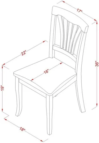 Miniatura 6 de East West Furniture AVON5-BLK-LC - Juego de mesa de comedor de 5 piezas para 4 personas, incluye una mesa de cocina ovalada con hoja de mariposa y 4