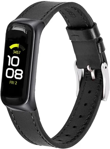 Miniatura 2 de Correas de cuero genuino y bandas elásticas de nailon compatibles con Samsung Galaxy Fit2, correas deportivas suaves y transpirables para mujeres