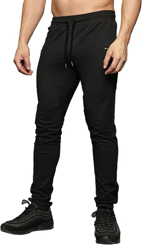 Miniatura 3 de MAIKANONG Pantalones deportivos ajustados para hombre, pantalones de entrenamiento para gimnasio, correr, atletismo, casual