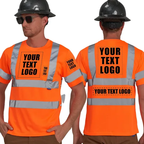 AYKRM Hi Vis - Camiseta de seguridad reflectante ANSI Clase 3 de alta visibilidad (XS-6XL)
