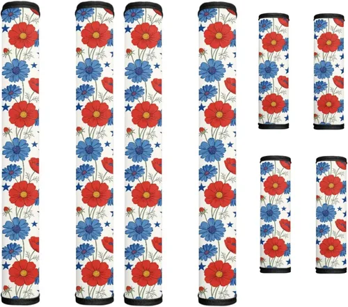 Miniatura 22 de America250 - Juego de 8 fundas antideslizantes para manijas de puerta de refrigerador, 4 de julio de 2026, protectores para nevera, horno, mantener