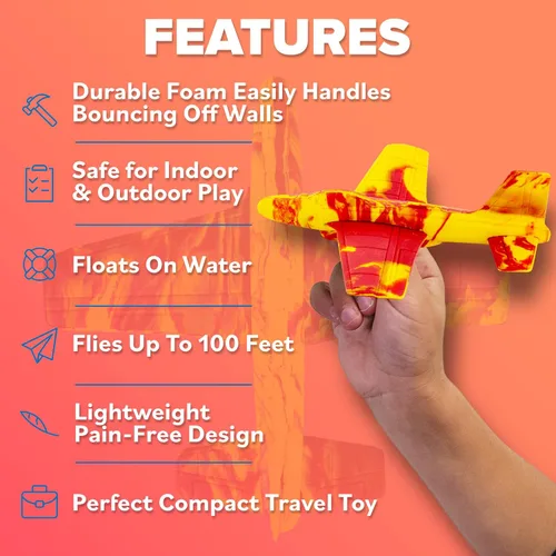 Miniatura 4 de Avión de Juguete Planeador de Espuma para Niños: Los Mejores Juguetes al Aire Libre para Niños y Niñas de Todas las Edades. Rellenos para Cestas