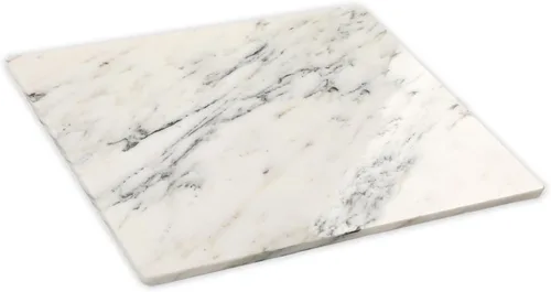 Miniatura 11 de Diflart Tabla de cortar de piedra de mármol natural para cocina, 16x16 pulgadas, negra, tabla de mármol grande para repostería con pies