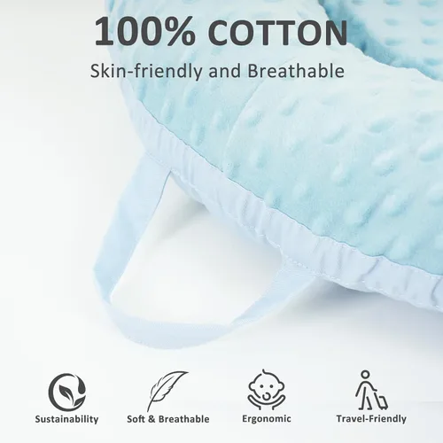 Miniatura 2 de Tumbona para bebé: nido de recién nacido suave y transpirable para bebés de 0 a 24 meses, almohada de algodón orgánico para bebé para tiempo boca