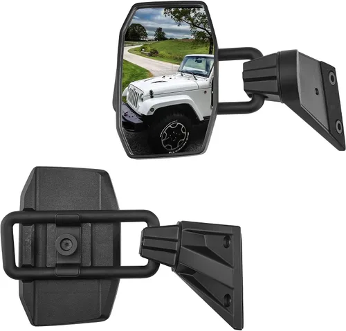 Espejos para puertas compatibles con Wrangler, QMPARTS no vibran ni tambalean, espejo lateral de liberación rápida sin puerta fácil de instalar para