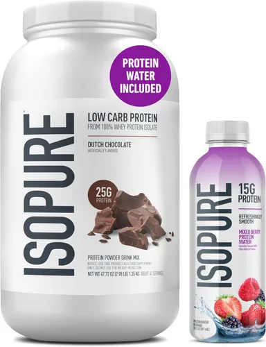 Miniatura 17 de Isopure Zero Carb 100% Proteína Pura de Suero Aislado en Polvo, Sin Lactosa, Sin Gluten, Con Vitaminas, Vainilla Cremosa, 25g de Proteína por
