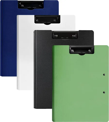 Miniatura 17 de Carpeta portapapeles plegable A4, carpeta portapapeles de oficina con clip de metal de doble clip, portapapeles de almacenamiento plegable de 360