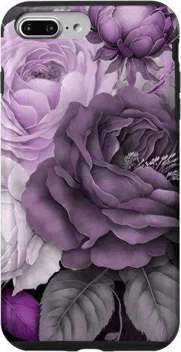 Miniatura 12 de Purple Watercolor Rose Flower Bouquet on Gray Case for iPhone 17