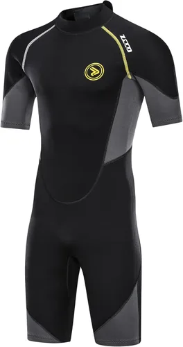 Miniatura 3 de ZCCO Trajes cortos de neopreno para hombre de 0.069 pulgadas con cremallera trasera, manga corta para buceo, pesca submarina, esnórquel, surf