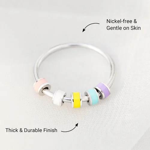 Miniatura 3 de STORYJEWELLERY Fidget Ring, Anxiety Rings for Women, Spinner Ring, Silent Spinning Stress Rings, Fidget Jewelry, Womens Gifts Macorones